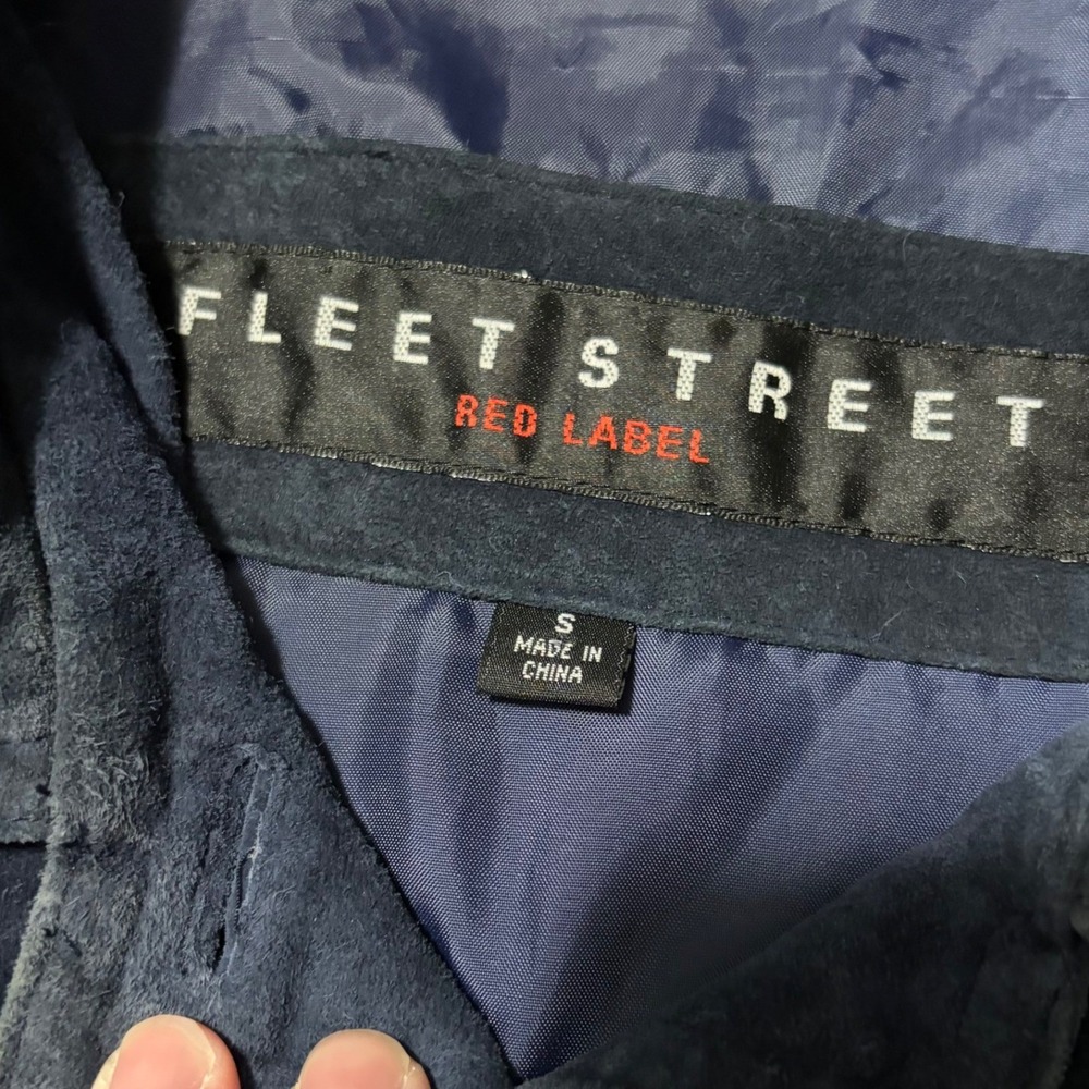 Fleet Street Suede Jacket Mens Size S Navy Blue - Picture 7 of 11